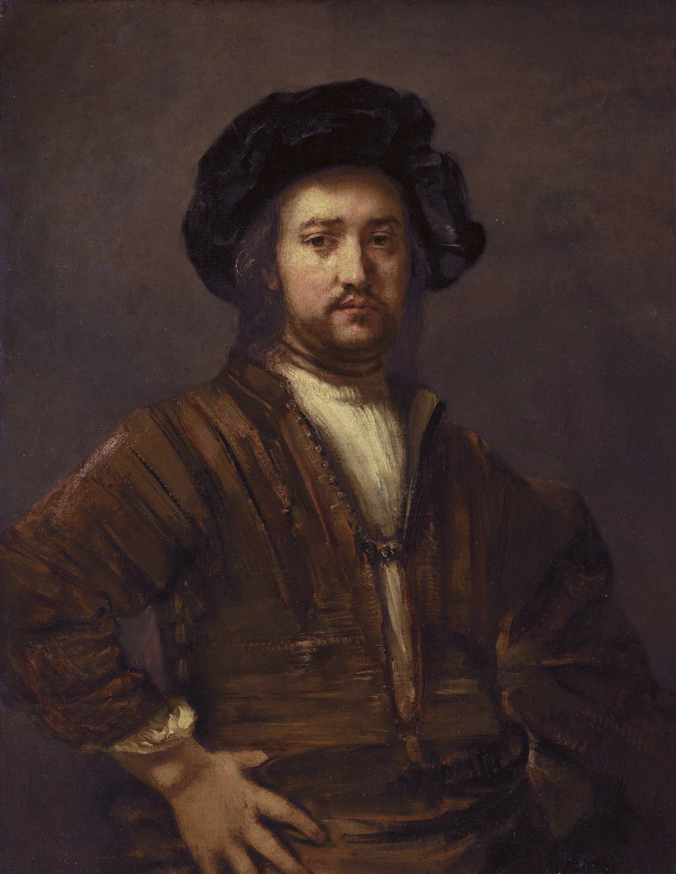 Portrét muže s rukama na boku od Rembrandt van Rijn