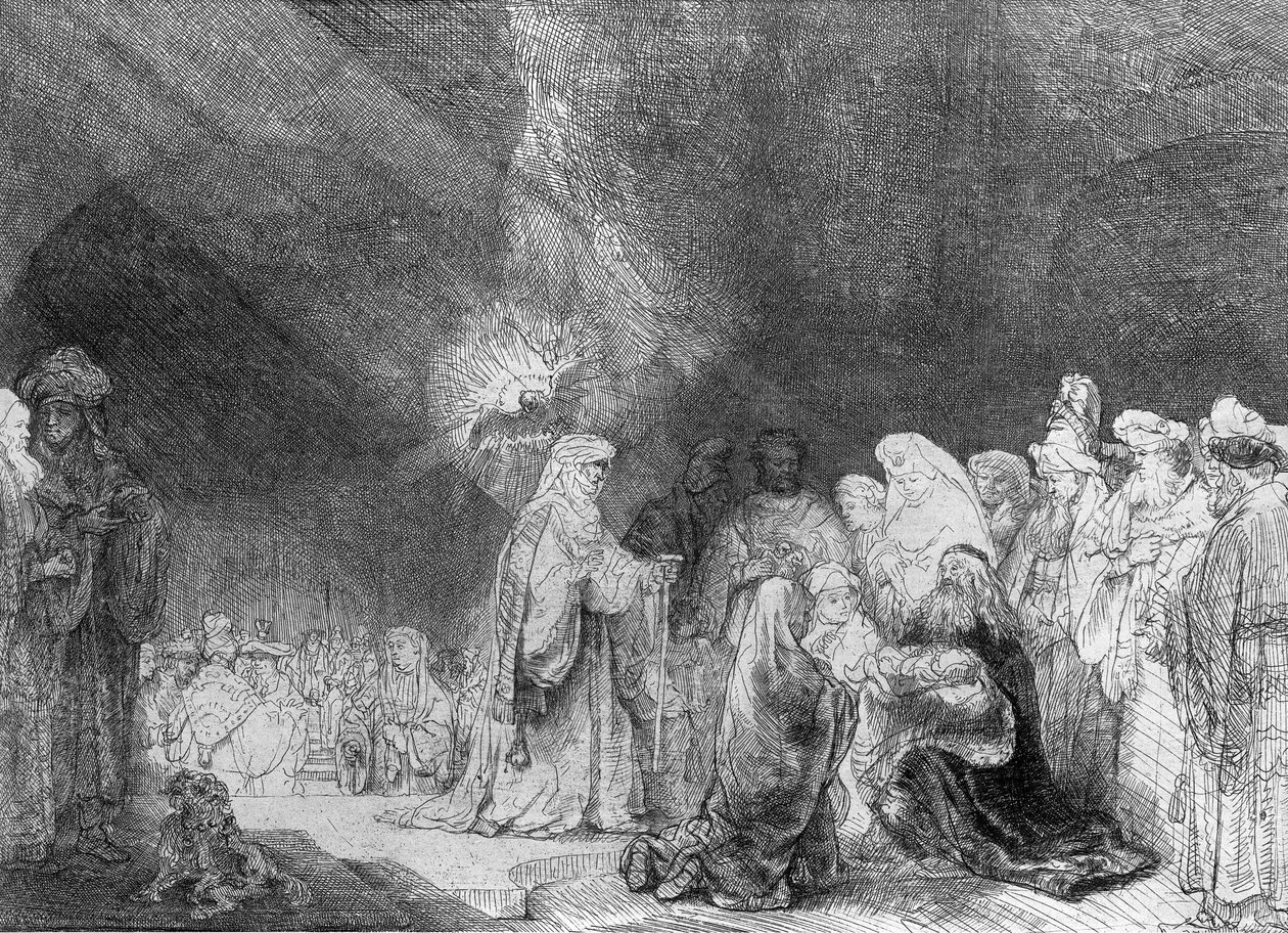 Prezentace v chrámu od Rembrandt van Rijn