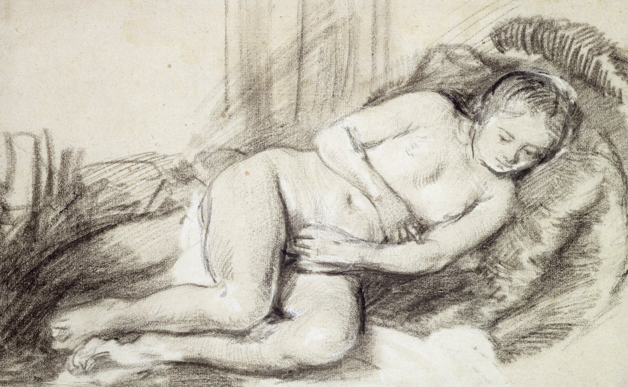 Ležící ženský akt od Rembrandt van Rijn