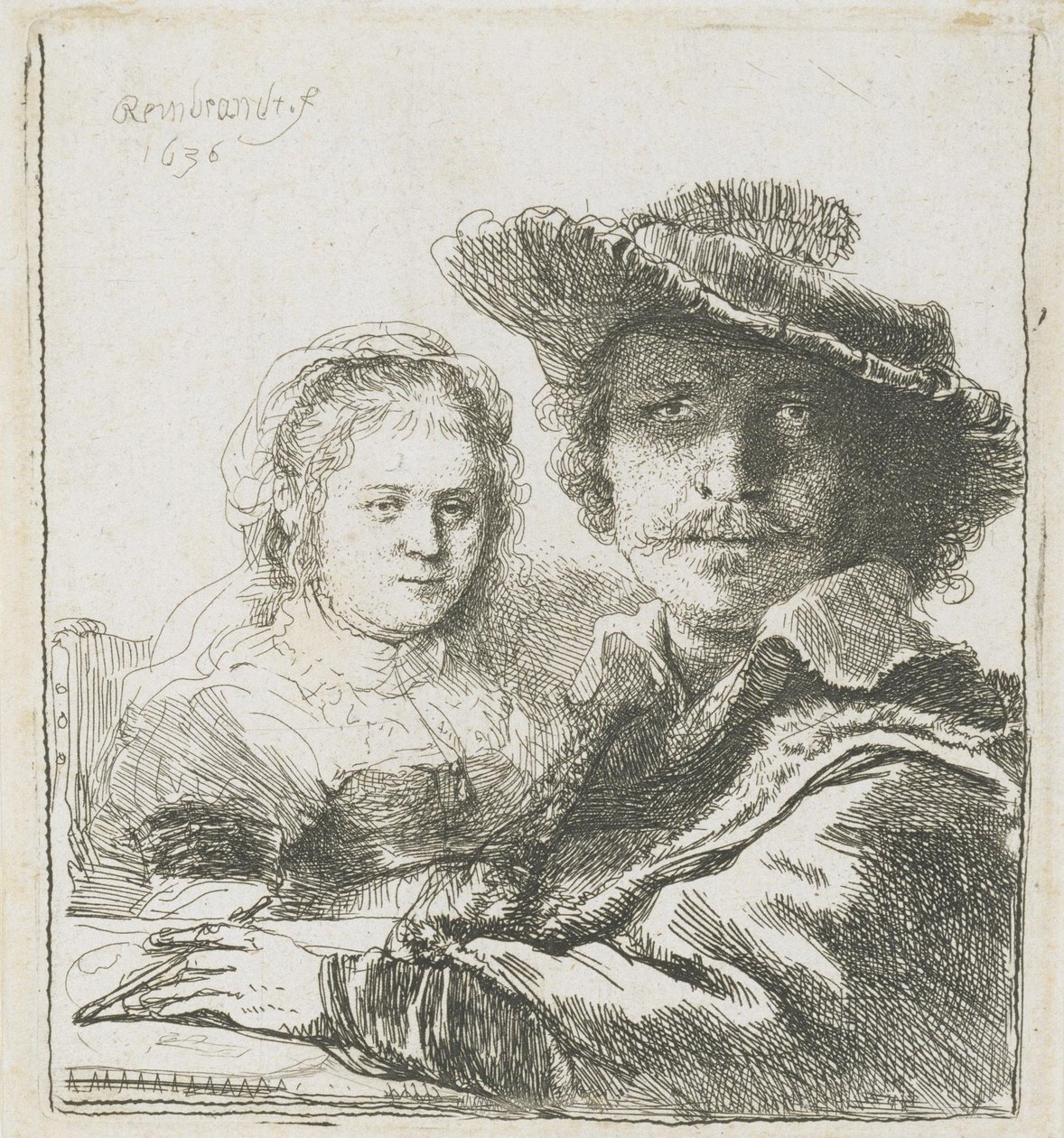 Rembrandt a jeho manželka Saskia od Rembrandt van Rijn