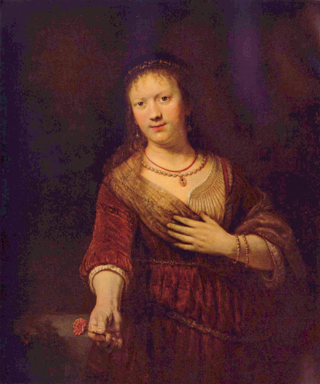 Saskia z Uylenburgh jako Flora od Rembrandt van Rijn