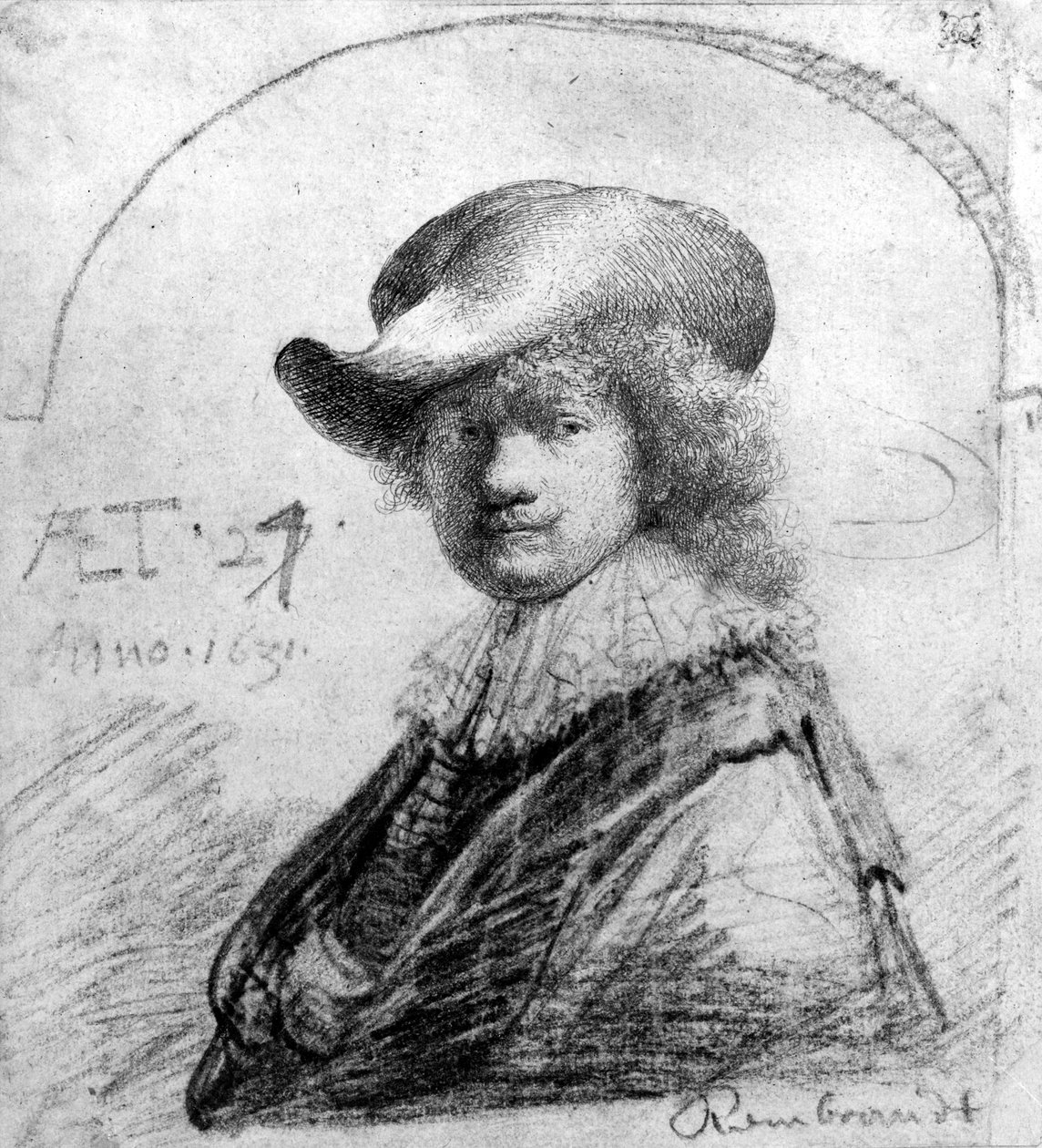 Autoportrét, kolem roku 1633 od Rembrandt van Rijn