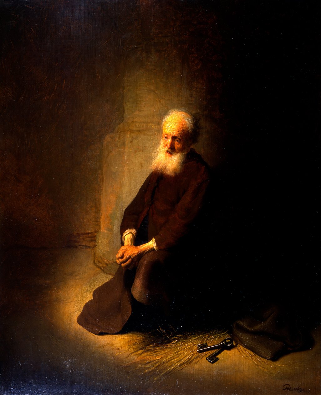 Svatý Petr ve vězení (Apoštol Peter klečící) od Rembrandt van Rijn
