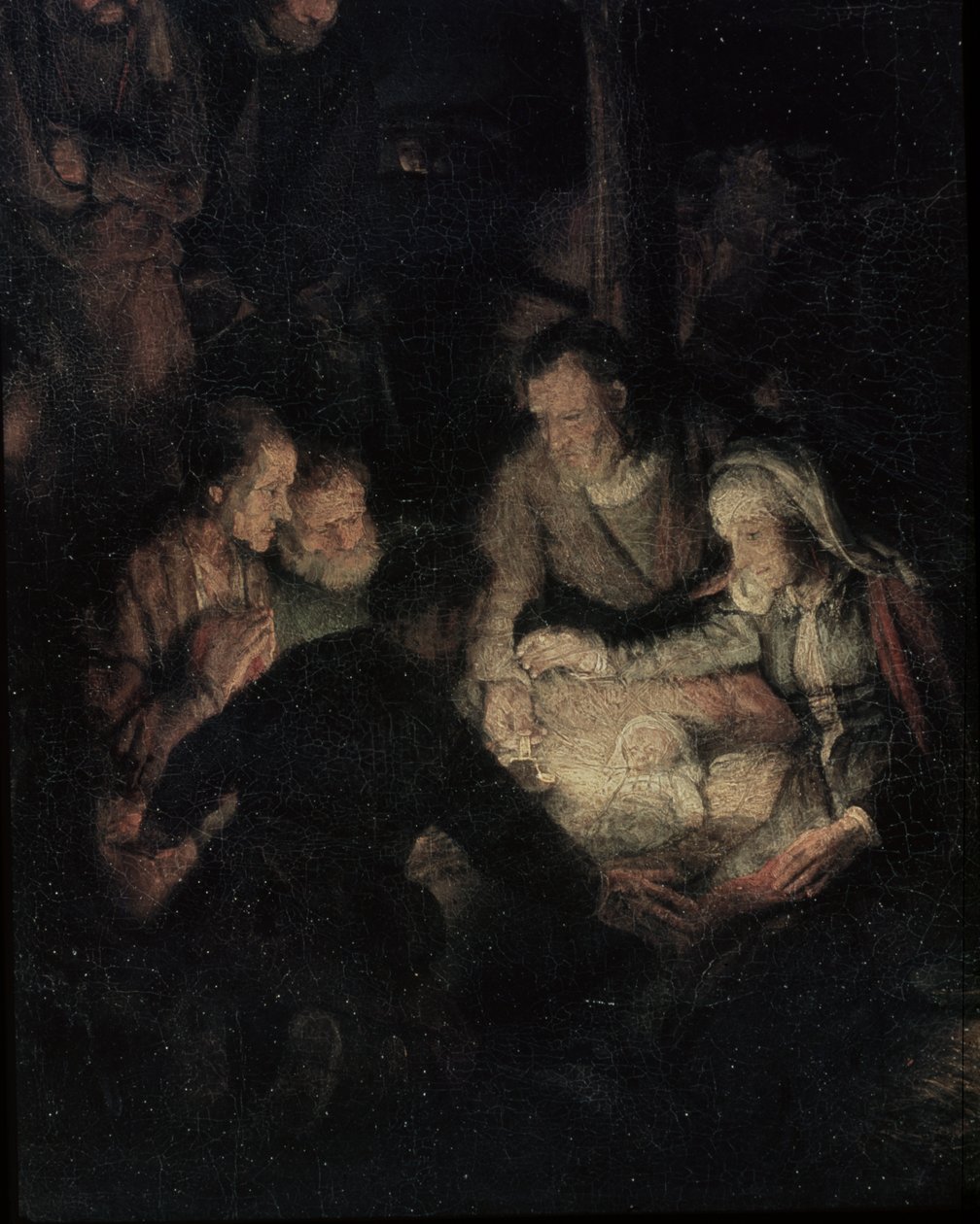 Klanění pastýřů, detail, 1646 (detail 142128) od Rembrandt van Rijn