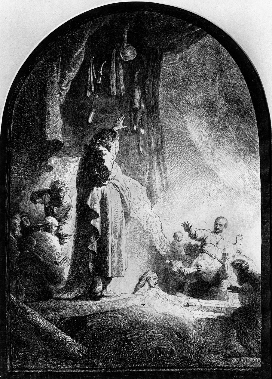Velké vzkříšení Lazara od Rembrandt van Rijn