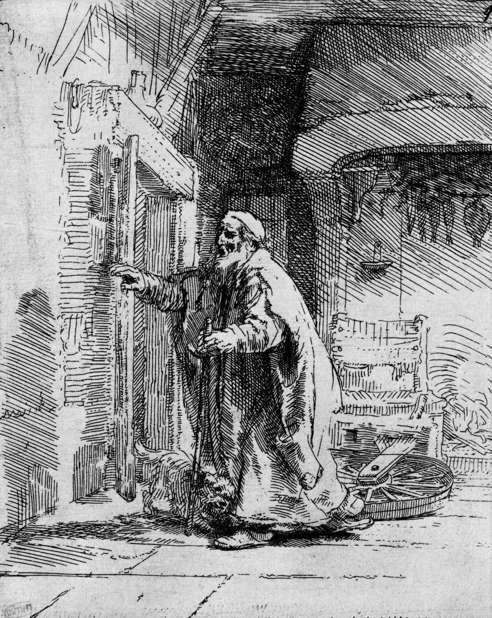 Slepý Tobit, 1651 od Rembrandt van Rijn
