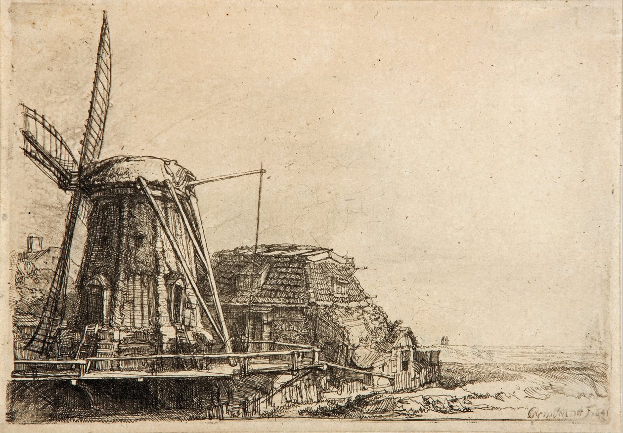 Větrný mlýn od Rembrandt van Rijn