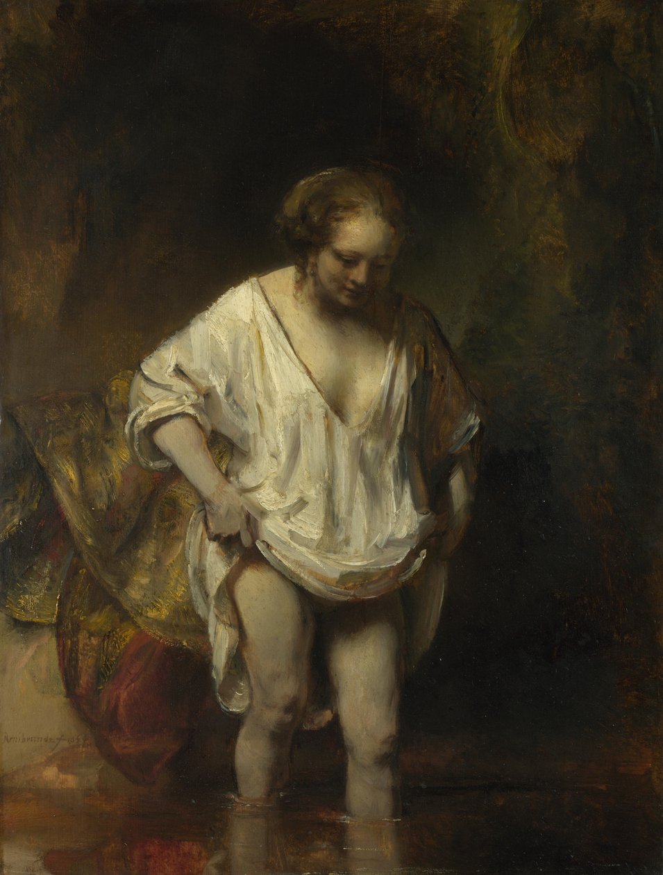 Žena koupající se v potoce, 1654 od Rembrandt van Rijn