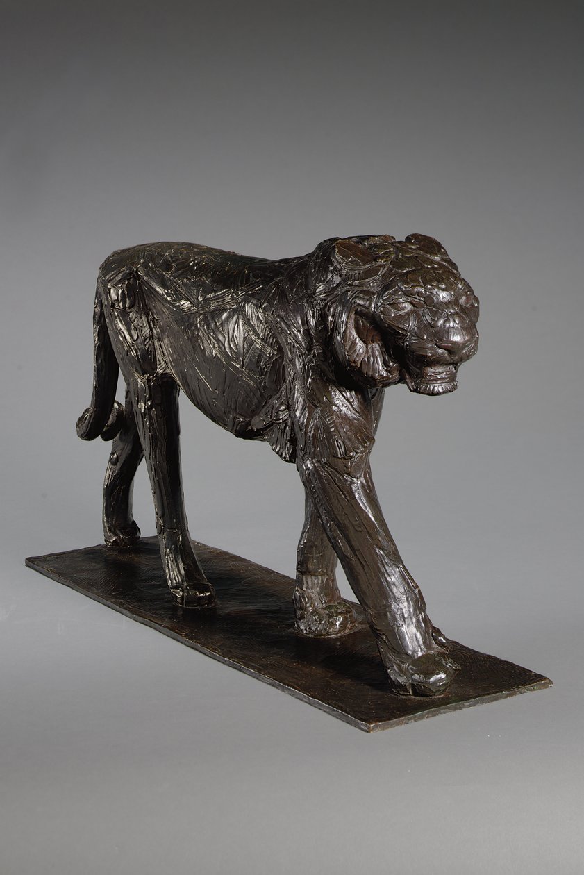 Velký královský tygr; Grand Tigre Royal, cca 1913 (bronz s tmavě hnědou patinou) od Rembrandt Bugatti