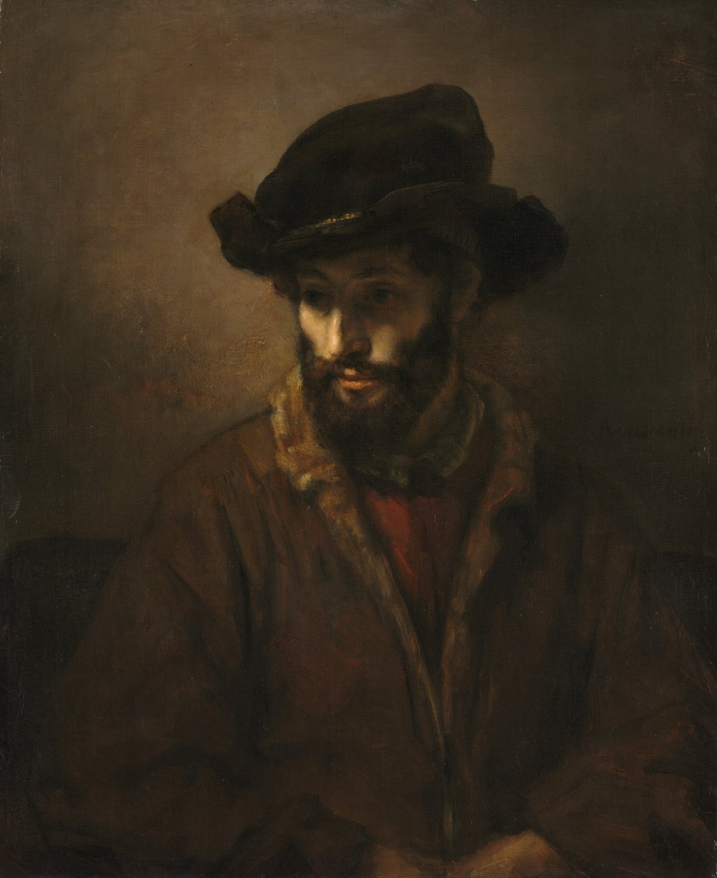 Vousatý muž s kloboukem, c. 1655-1660 (olej na plátně) od Rembrandt Harmensz. van Rijn