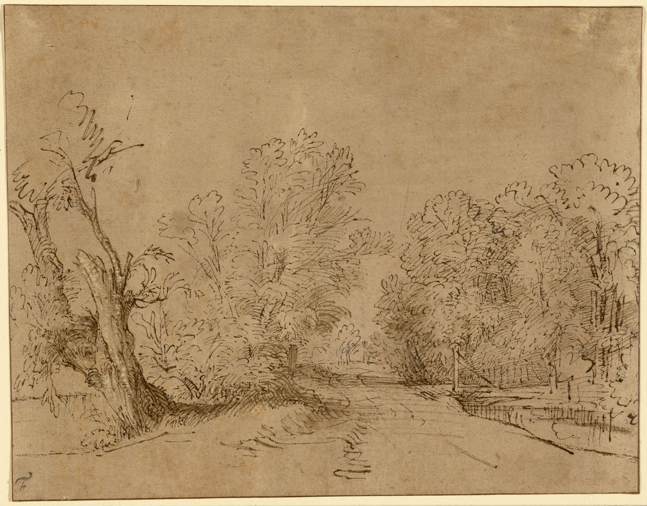 Zalesněná cesta od Rembrandt Harmensz. van Rijn