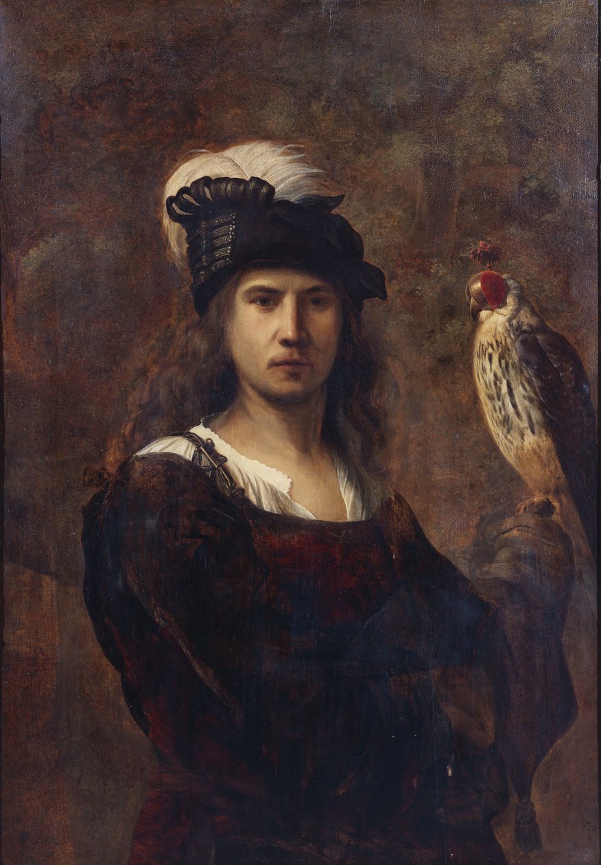 Sokolník se sokolem a kloboukem s peřím od Rembrandt van Rijn