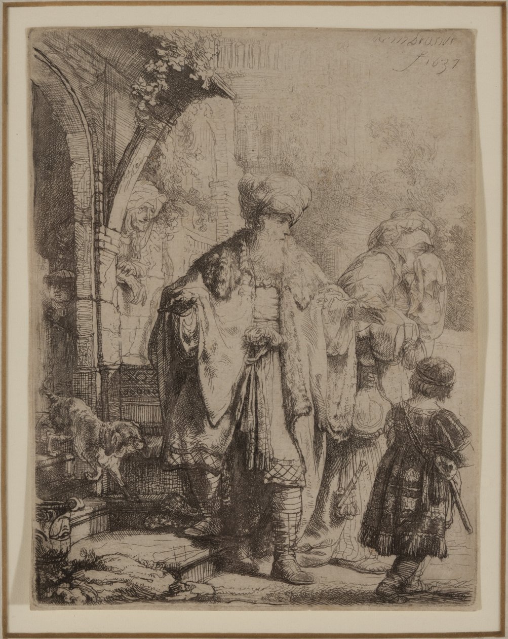 Abraham vyhání Hagar a Izmaela od Rembrandt van Rijn