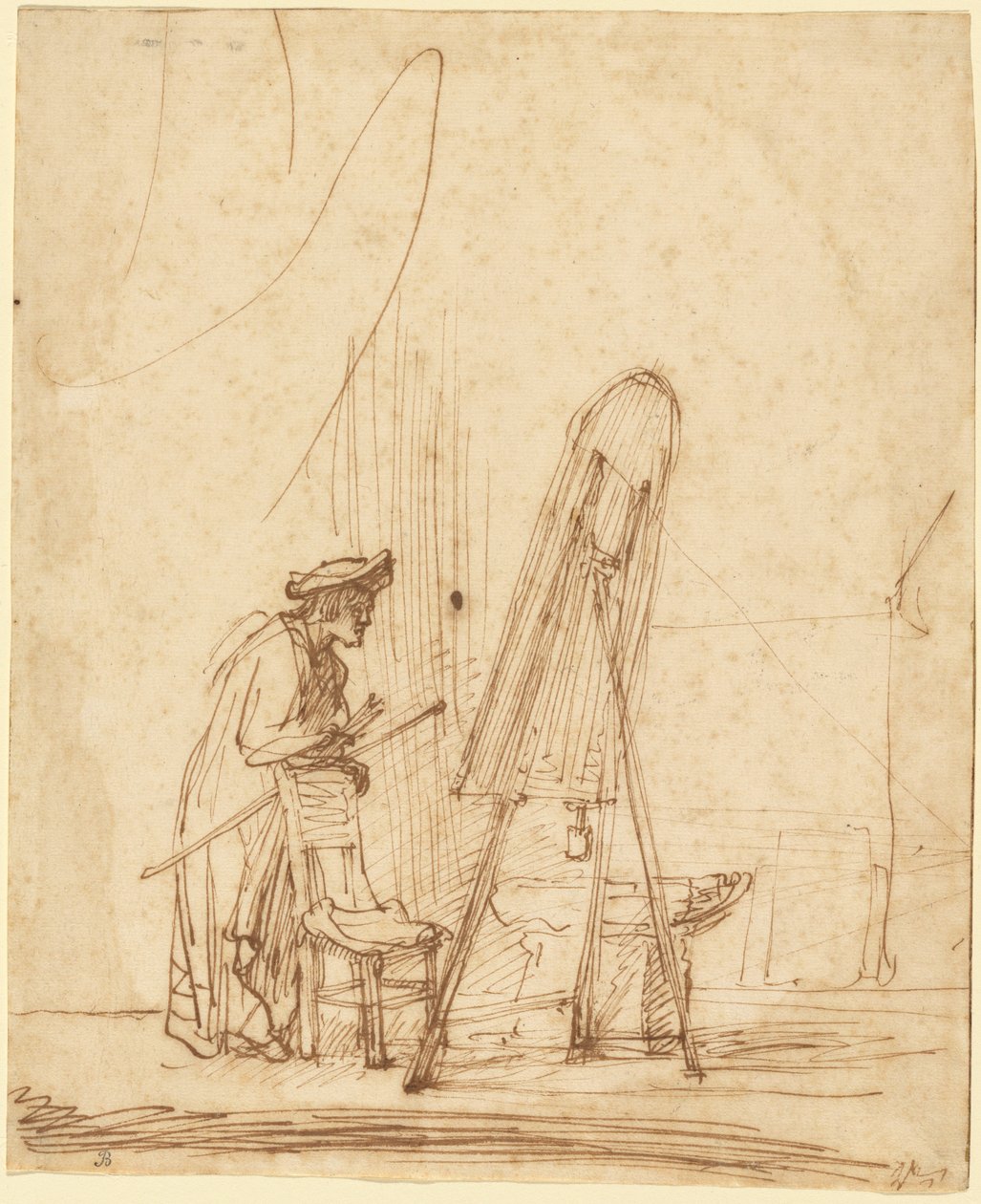 Umělec ve svém ateliéru od Rembrandt Harmensz. van Rijn