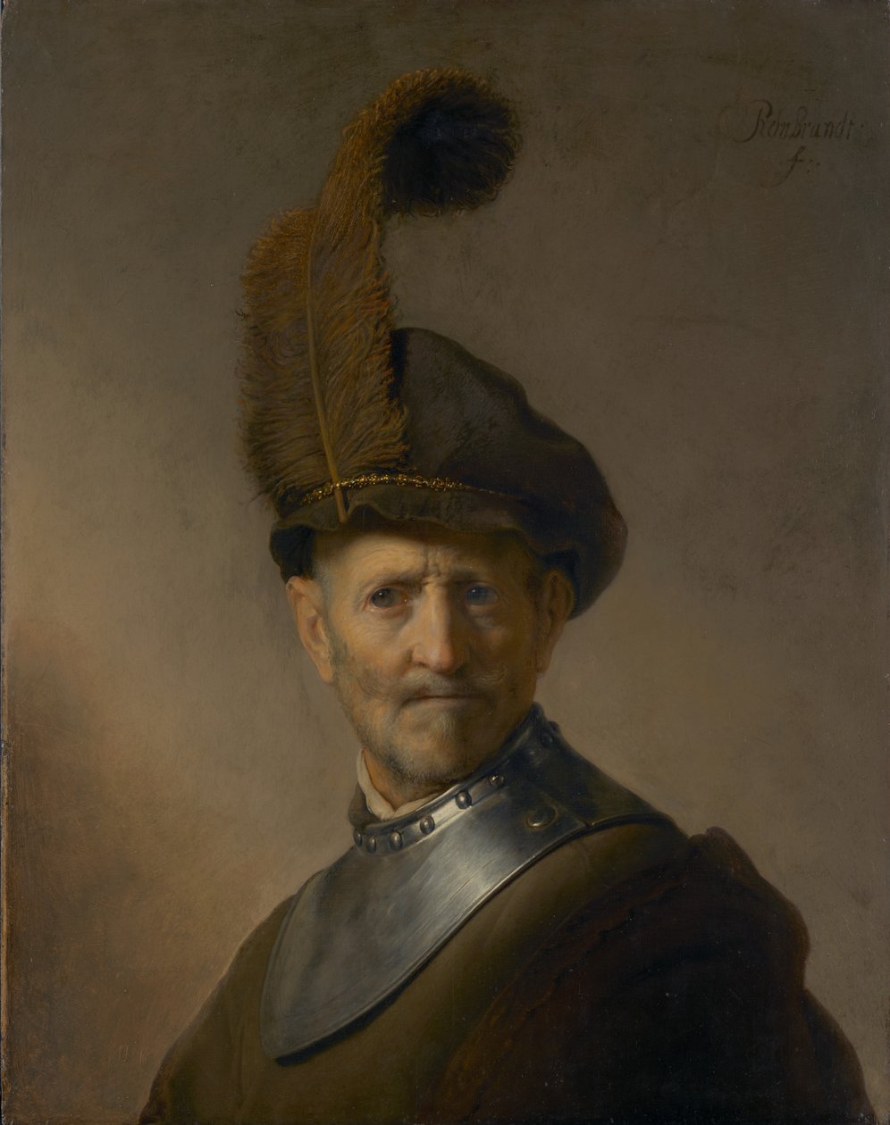 Starý muž ve vojenském kostýmu od Rembrandt Harmensz. van Rijn