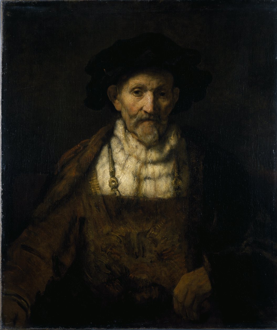 Starý muž ve fantazijním kostýmu (olej na plátně) od Rembrandt Harmensz. van Rijn