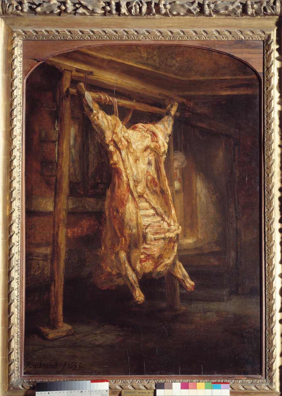 Hovězí kůra Hovězí kostra zvlášť. Obraz Harmensze Van Rijna Rembrandta (1606-1669) od Rembrandt van Rijn