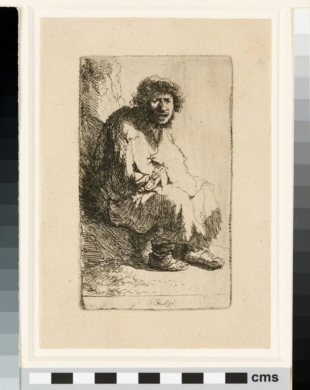 Žebrák sedící na břehu od Rembrandt van Rijn