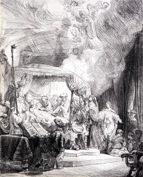 Smrt Panny Marie (pero a inkoust na papíře) od Rembrandt Harmensz. van Rijn