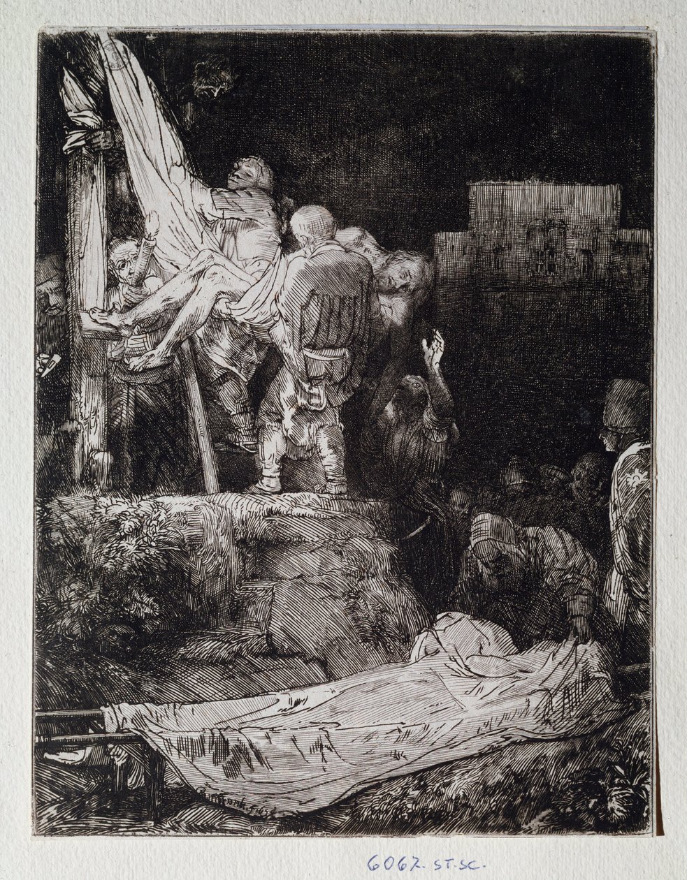 Depozice kresby Rembrandta Harmenszoona van Rijna (1606-1669) Florencie, Uffizi (kanceláře), Gabinetto Disegni a Stampe od Rembrandt van Rijn