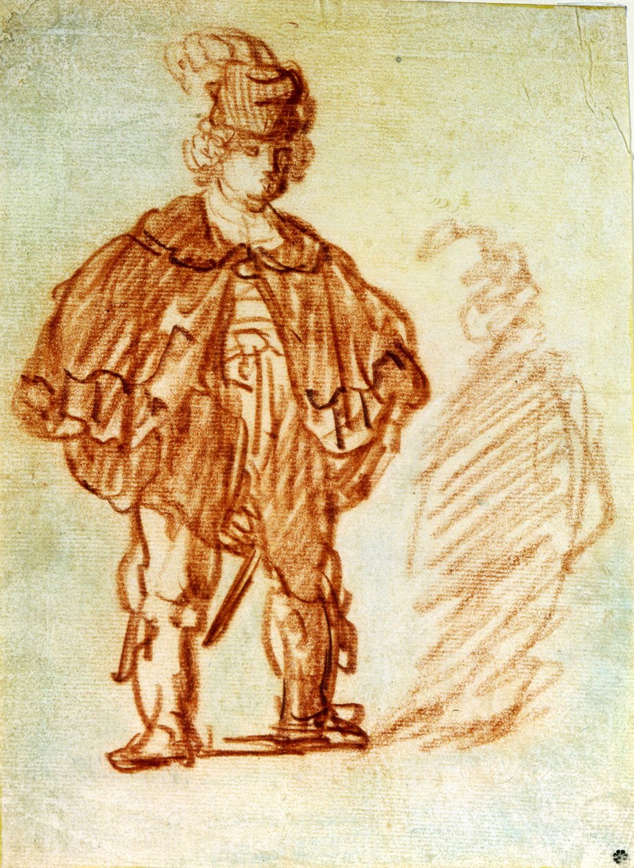 Studium herce. Dessin de Harmenszoon van Rijn tento Rembrandt (1606-1669) od Rembrandt Harmensz. van Rijn