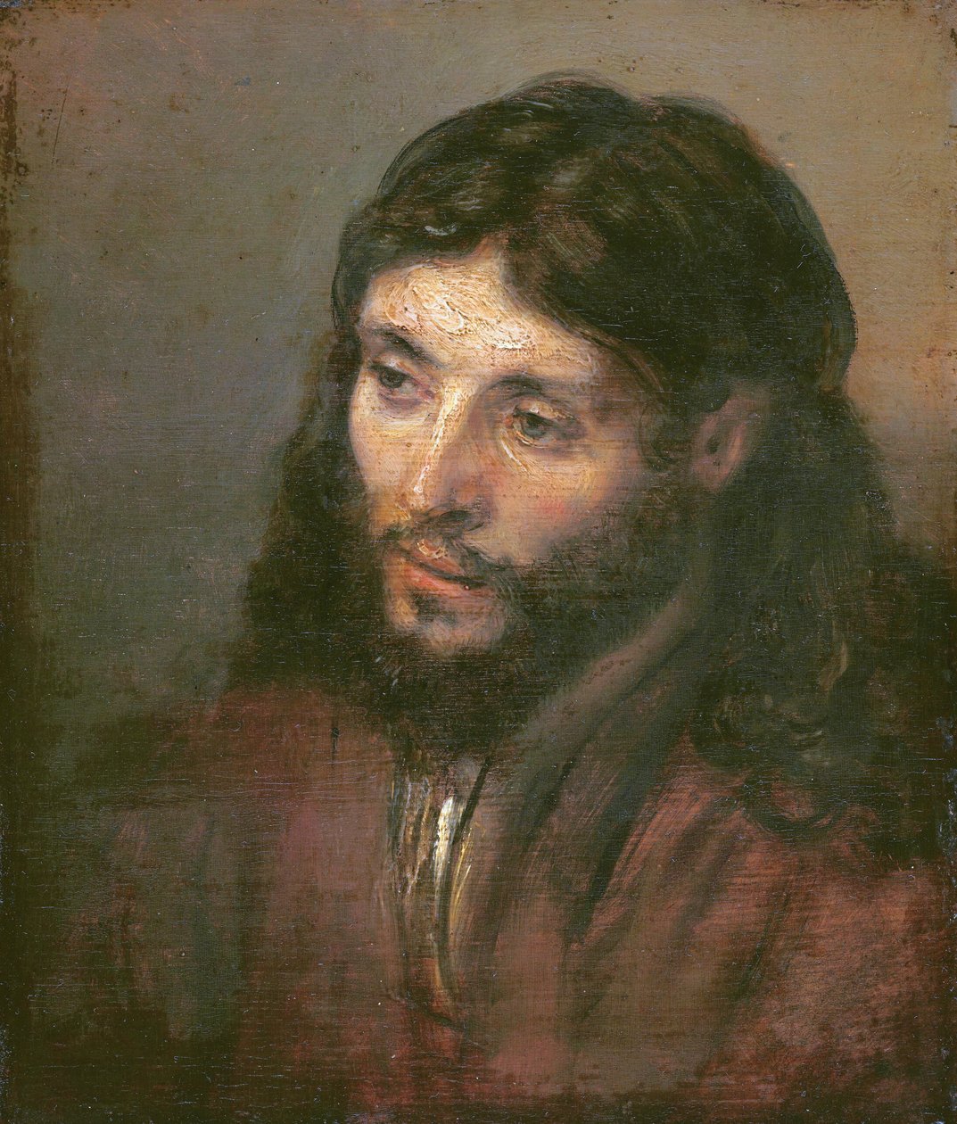 Hlava Krista, kolem roku 1648 (olej na plátně) od Rembrandt van Rijn