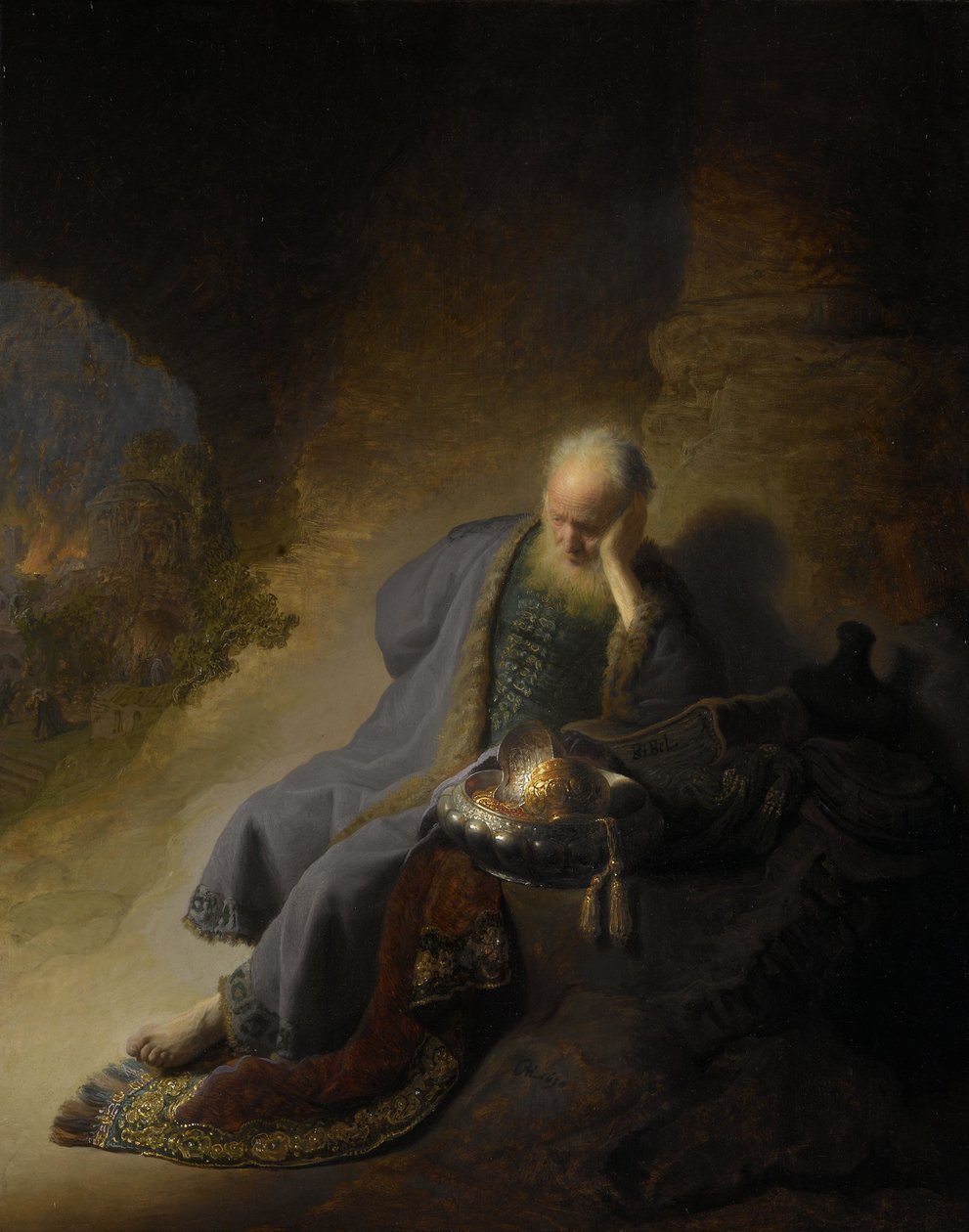 Jeremiáš naříká nad zničením Jeruzaléma od Rembrandt van Rijn