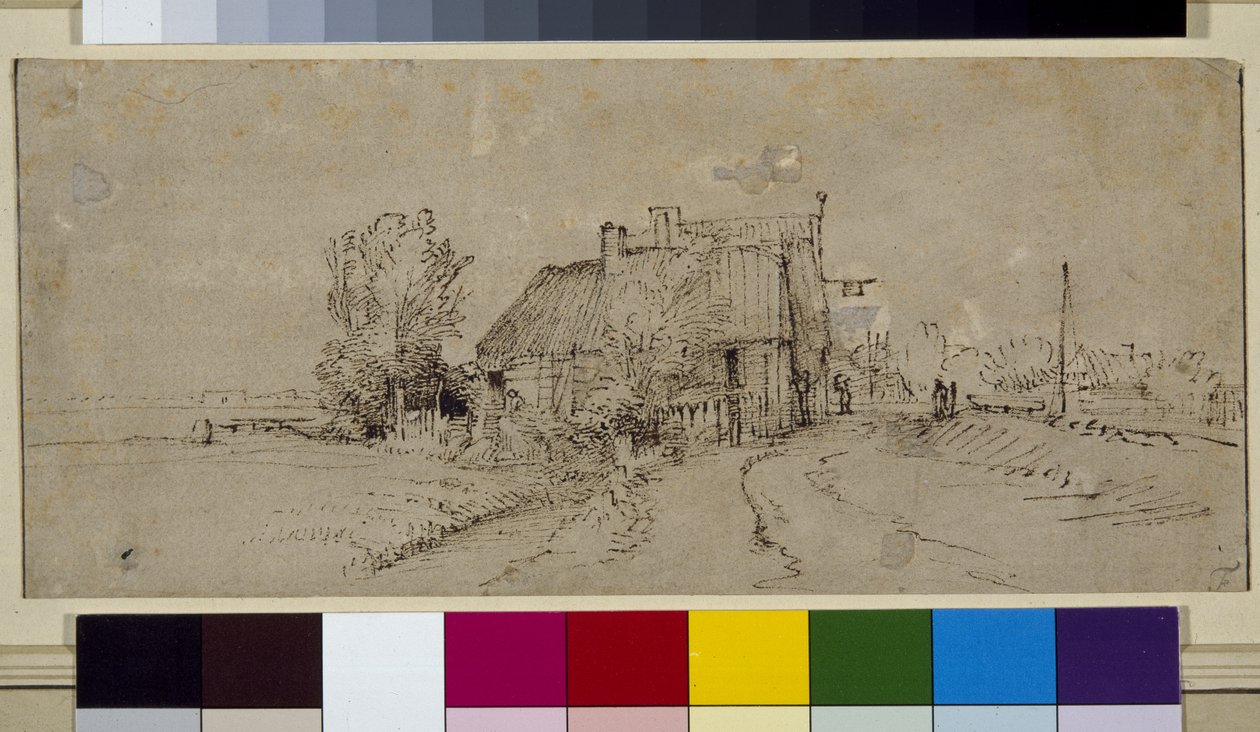 Krajina (pero a inkoust na papíře) od Rembrandt Harmensz. van Rijn