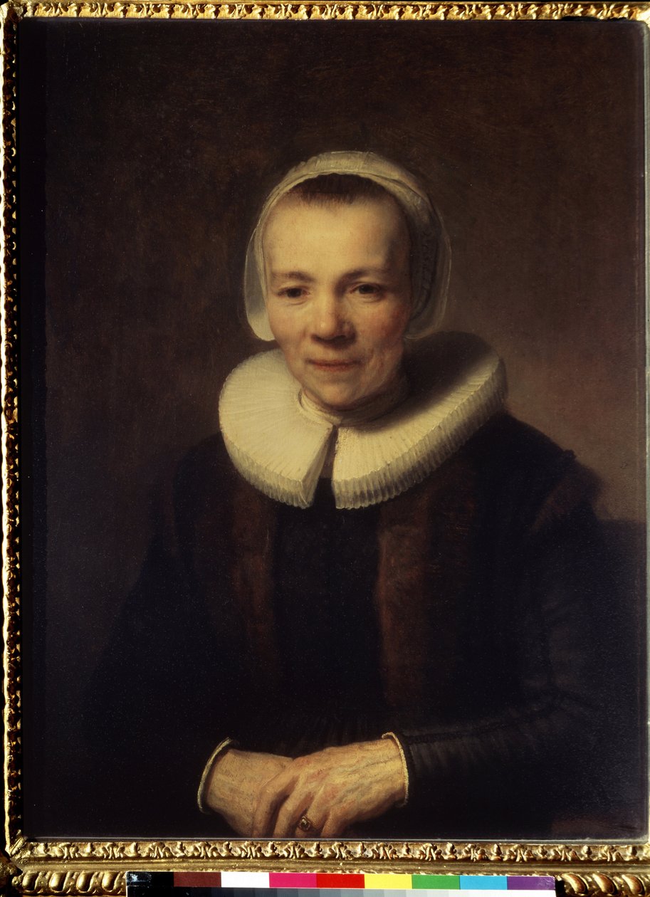 Portrait de Baartje Martens Doomer (Portrét Baartje Martens-Doomer). Peinture de Harmenszoon van Rijn tento Rembrandt (1606-1669) od Rembrandt Harmensz. van Rijn