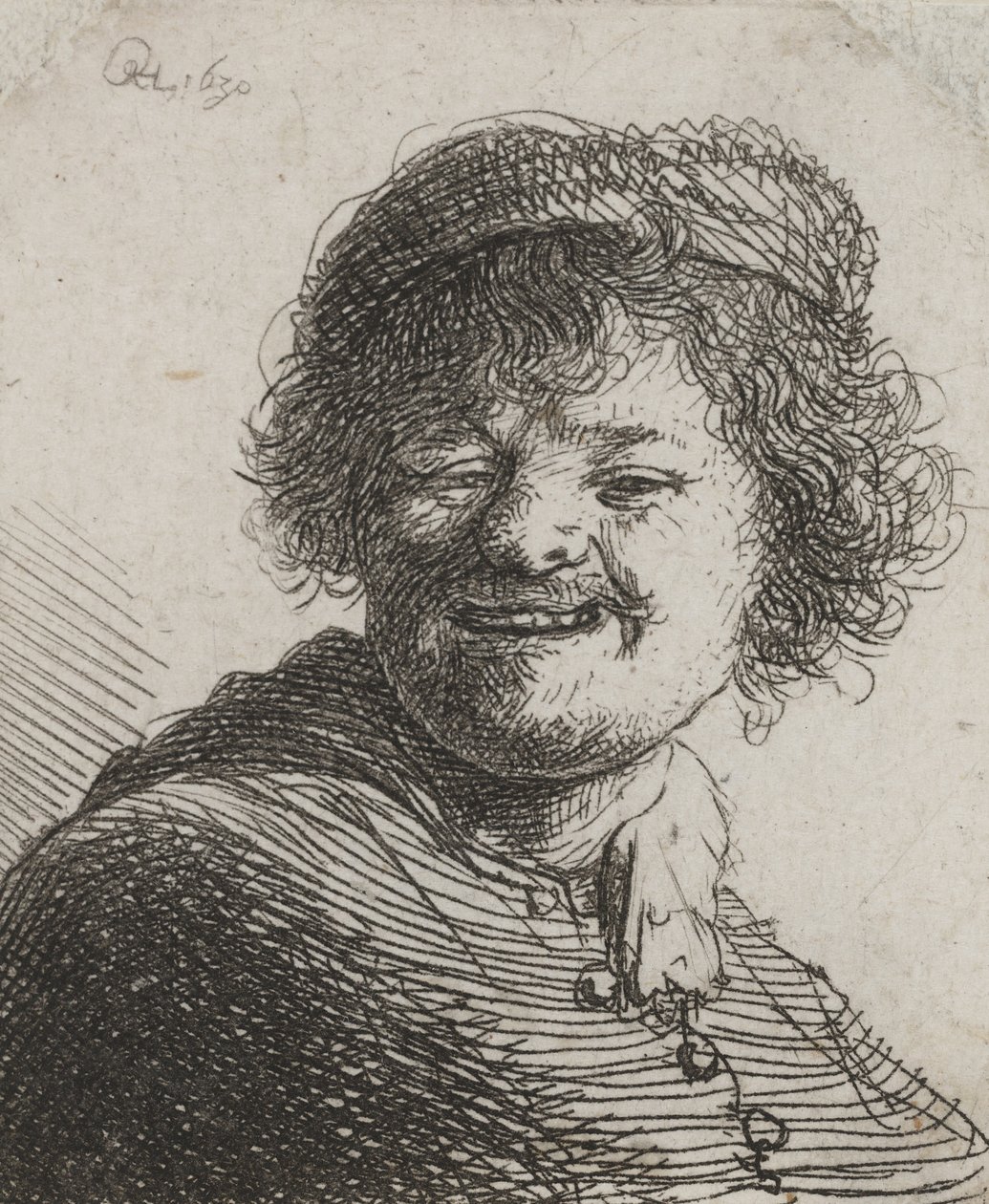 Rembrandt v čepici, Laughing: Busta od Rembrandt van Rijn