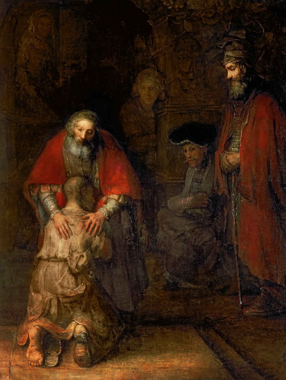 Návrat marnotratného syna, kolem 1668-69 (olej na plátně) od Rembrandt van Rijn