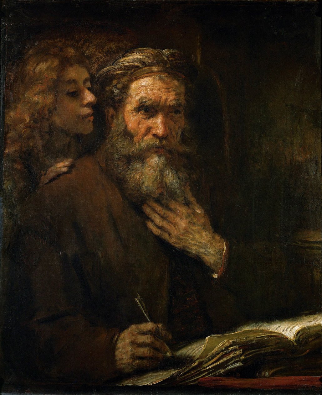 Svatý Matouš inspirovaný andělem... od Rembrandt Harmensz. van Rijn