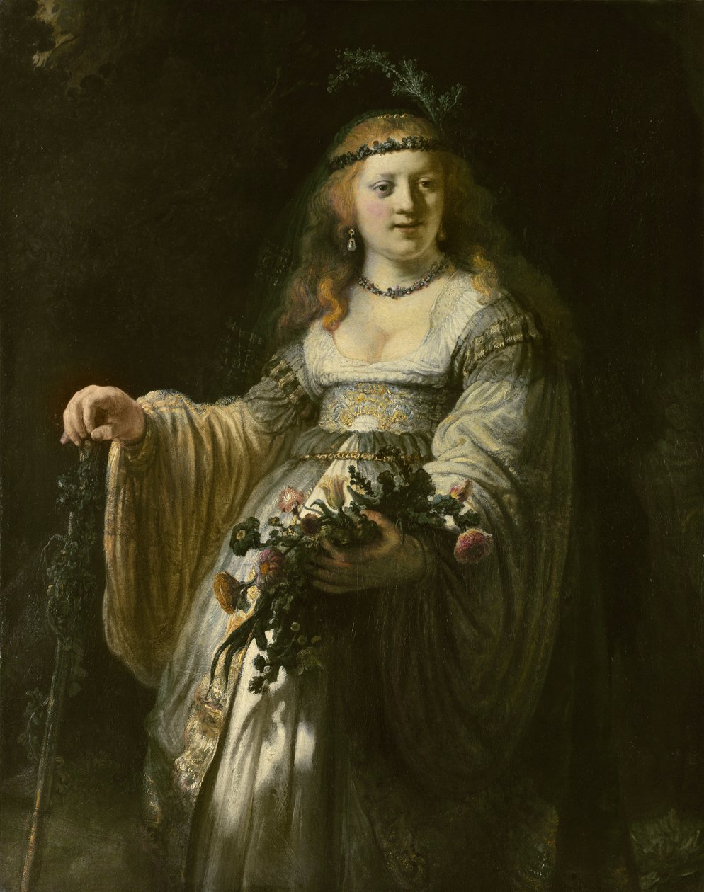 Saskia van Uylenburgh v arkádském kostýmu od Rembrandt van Rijn