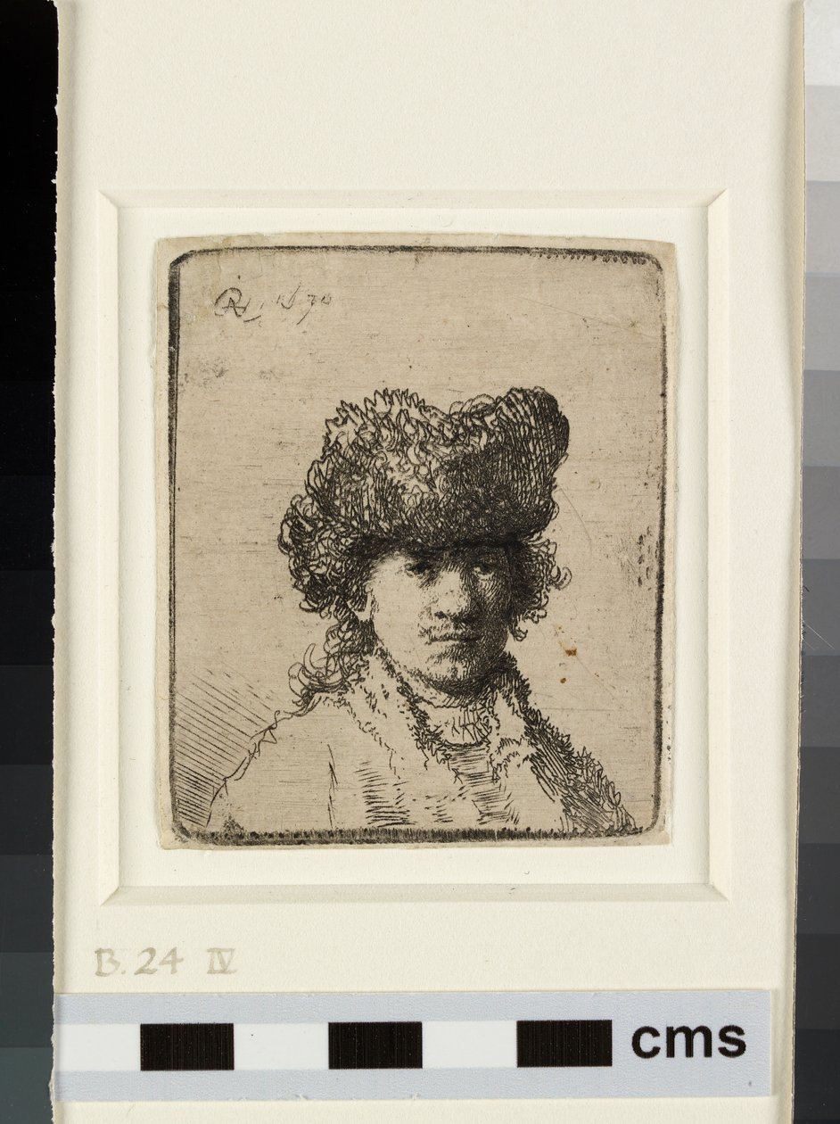 Autoportrét v kožešinové čepici od Rembrandt van Rijn