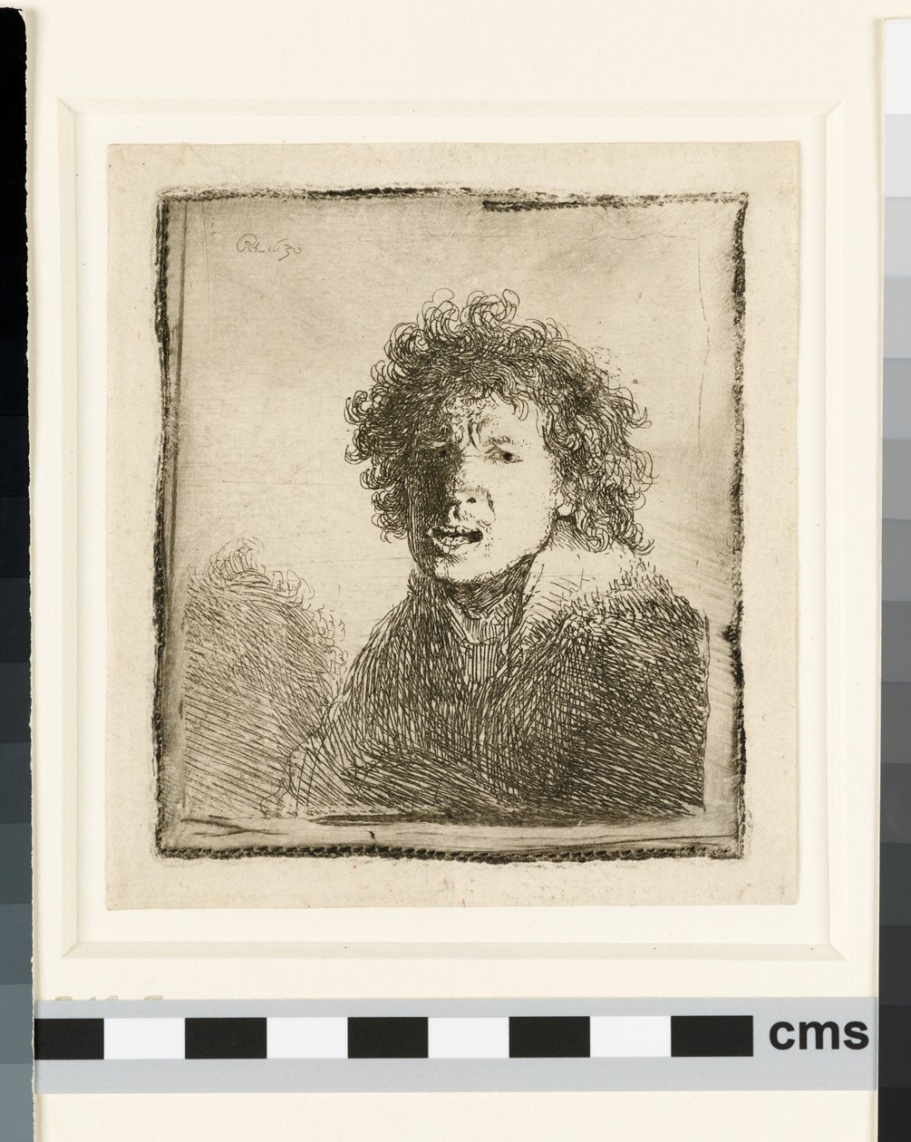 Autoportrét s otevřenými ústy od Rembrandt van Rijn