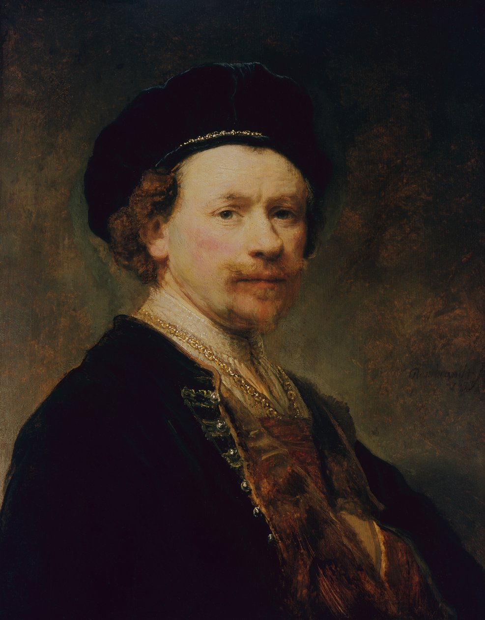Autoportrét, c.1636-8 (olej na panelu) od Rembrandt Harmensz. van Rijn