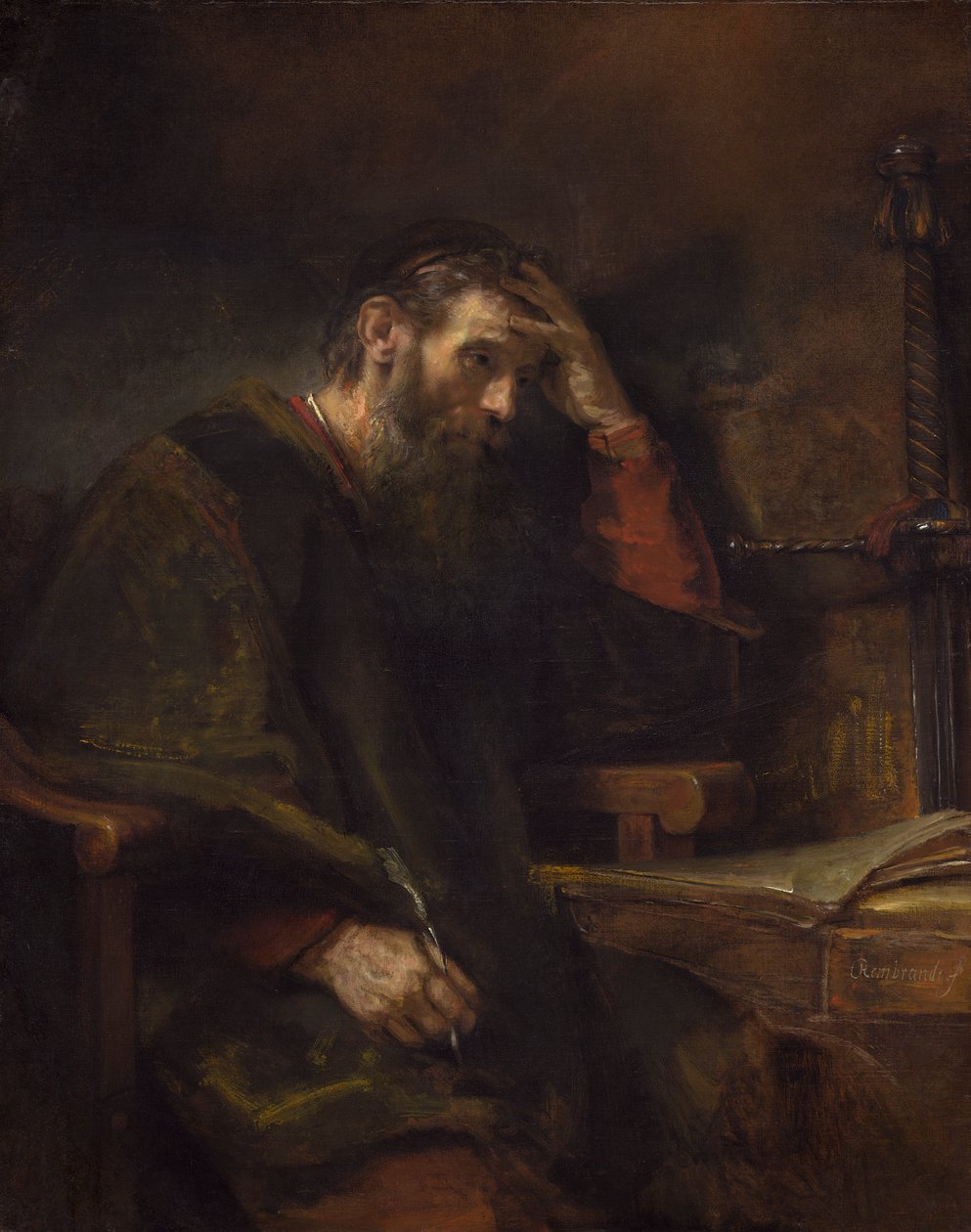 Apoštol Pavel, kolem roku 1657 (olej na plátně) od Rembrandt van Rijn
