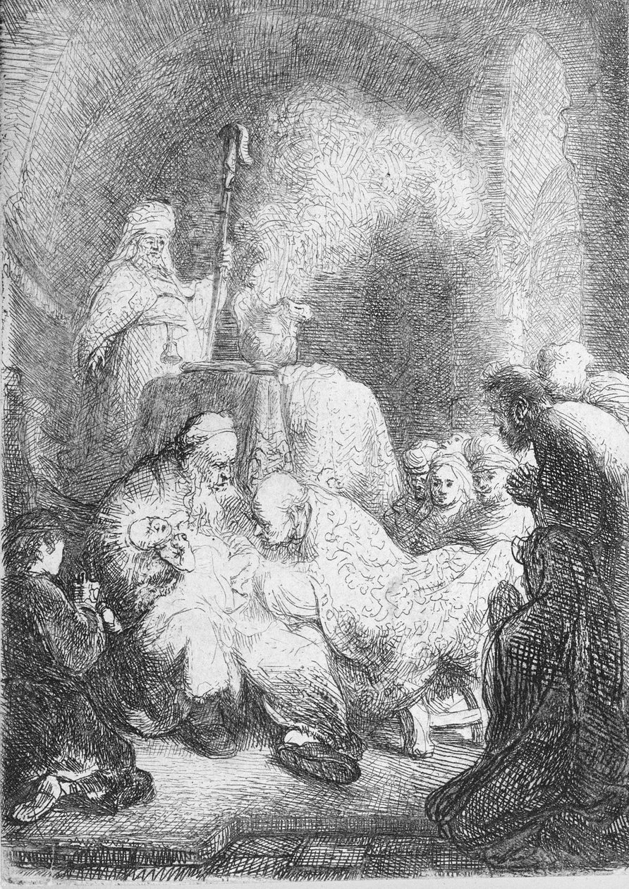 Obřízka (pero a inkoust na papíře) od Rembrandt van Rijn