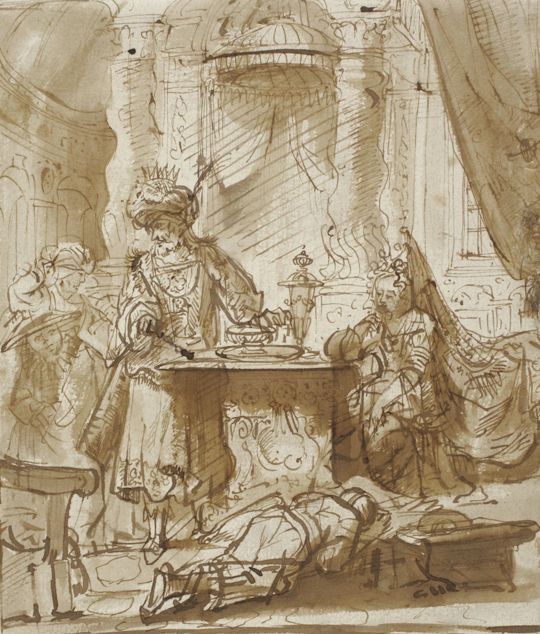 Degradace Hamana před Ahasverem a Ester od Rembrandt van Rijn