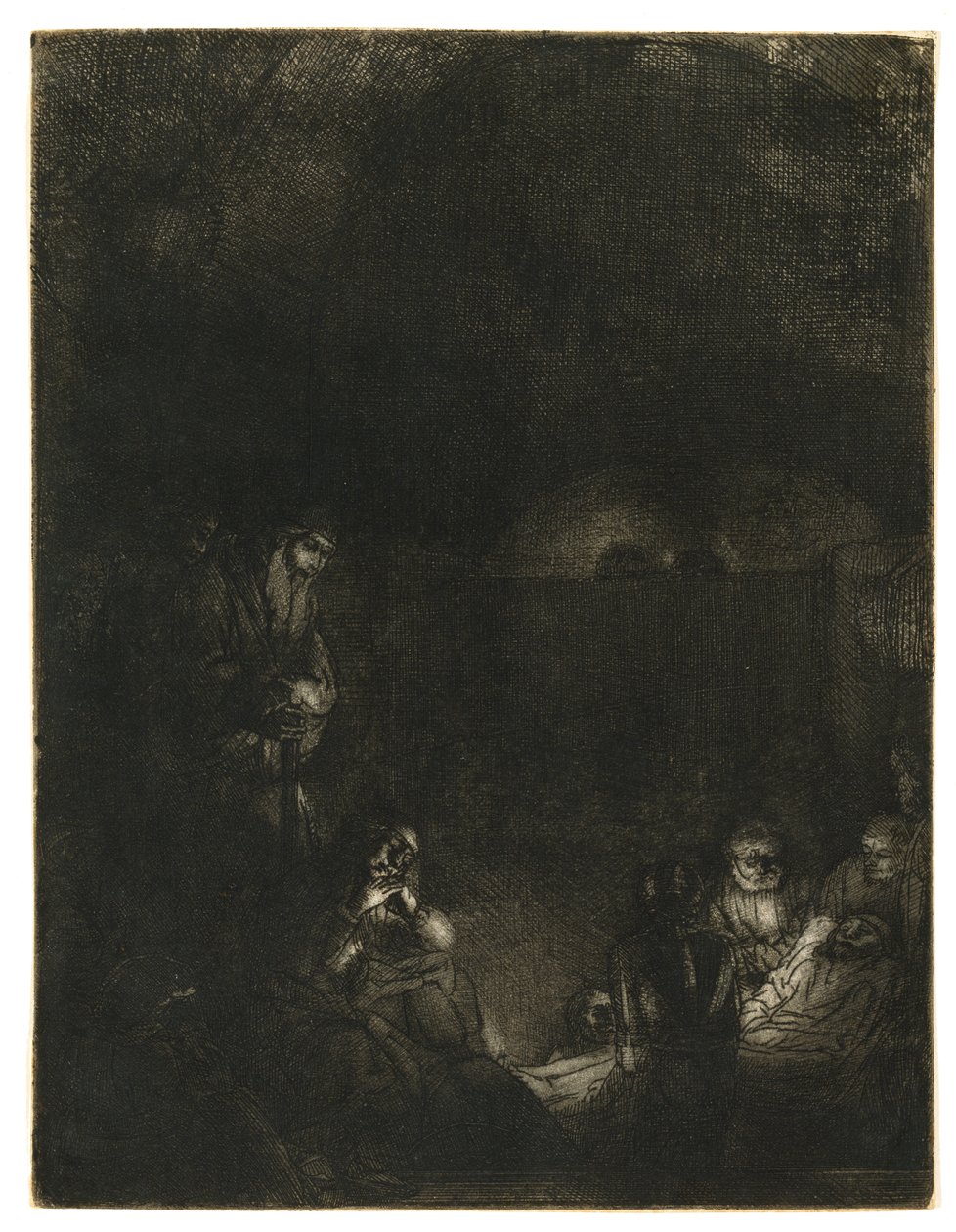 The Entombment, c.1654 (lept suchou jehlou a rytím) od Rembrandt Harmensz. van Rijn