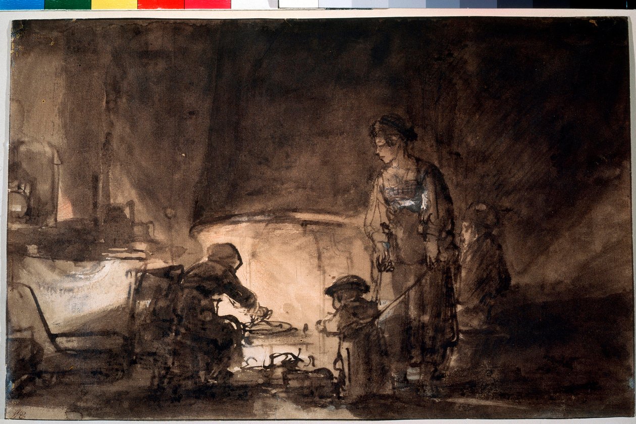 Kuchyně v Rembrandtově domě od Rembrandt van Rijn