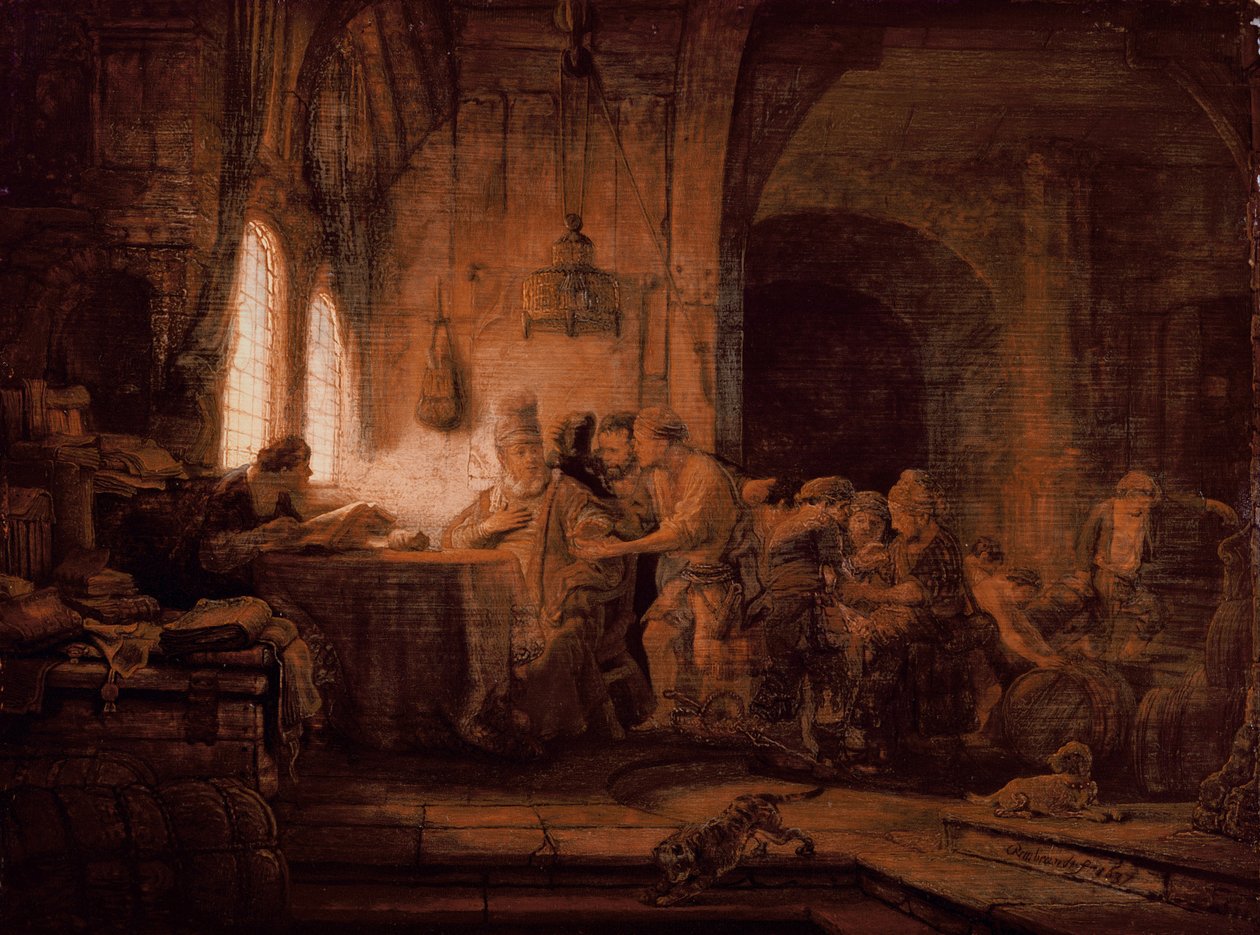 Podobenství o dělnících na vinici od Rembrandt van Rijn