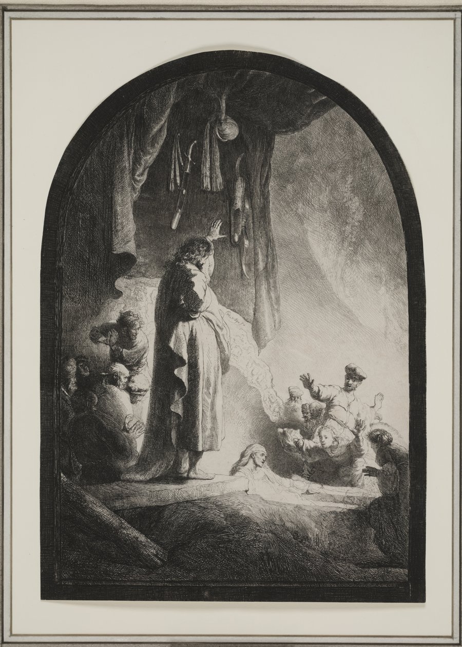 The Raising of Lazarus: The Larger Plate, c.1632 (lept) od Rembrandt van Rijn