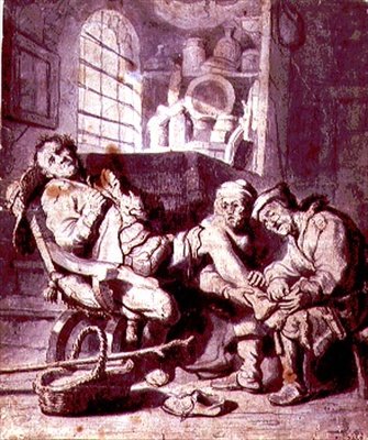 Vymknutá noha (pero a inkoust, akvarel na papíře) od Rembrandt Harmensz. van Rijn