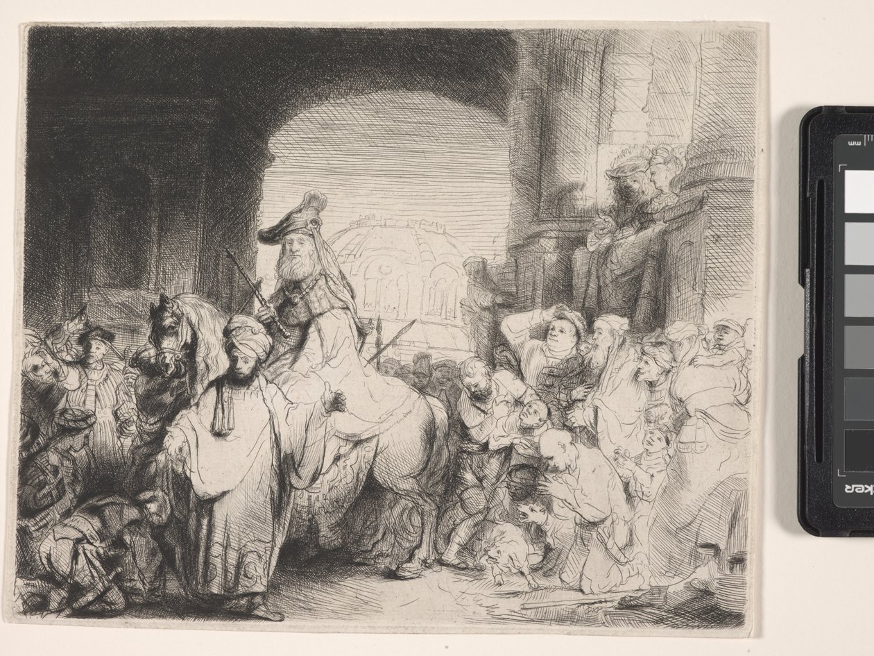 The Triumph Of Mordecai (lept a suchá jehla) od Rembrandt Harmensz. van Rijn