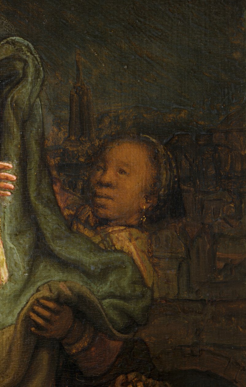 Návštěva, detail od Rembrandt van Rijn