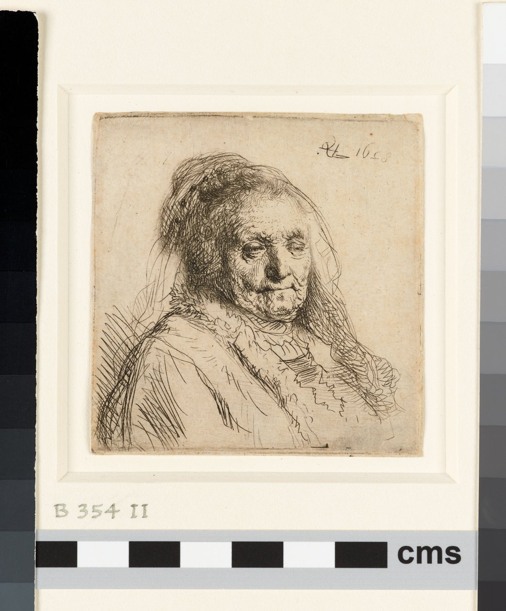 Umělcova matka, hlava a poprsí od Rembrandt van Rijn
