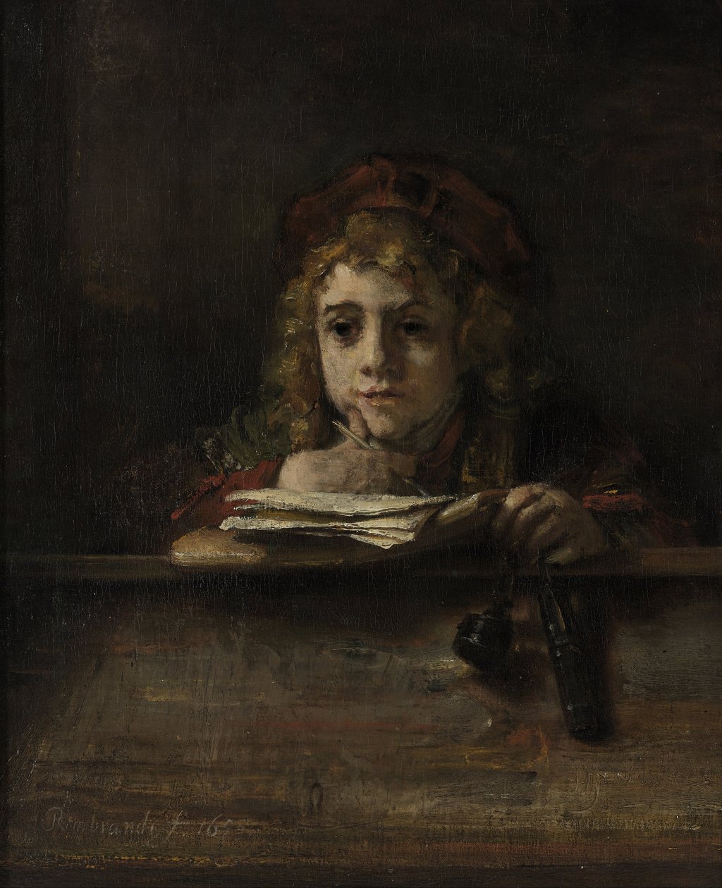 Titus u svého stolu od Rembrandt Harmensz. van Rijn