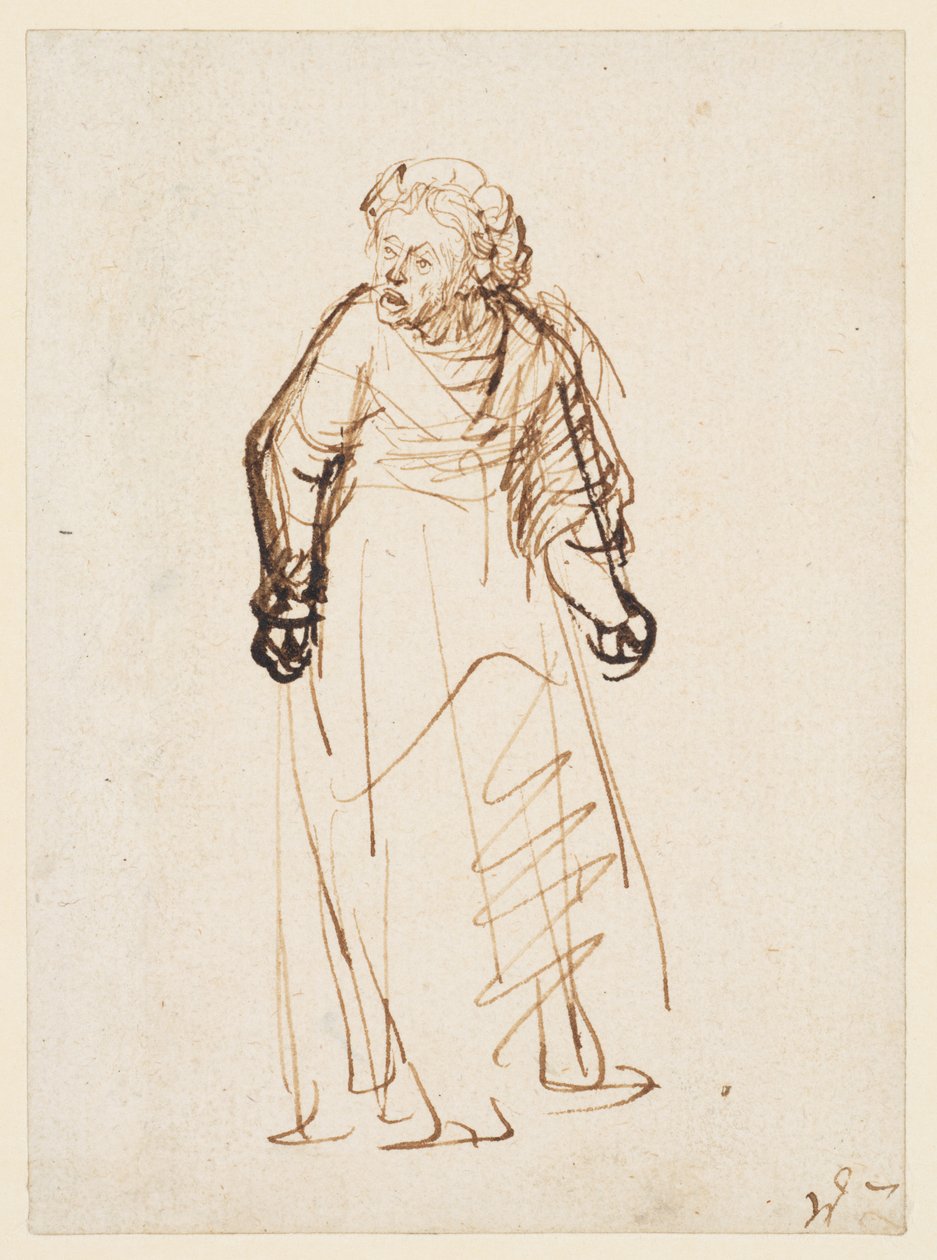 Žena nadává (pero a inkoust na papíře) od Rembrandt Harmensz. van Rijn
