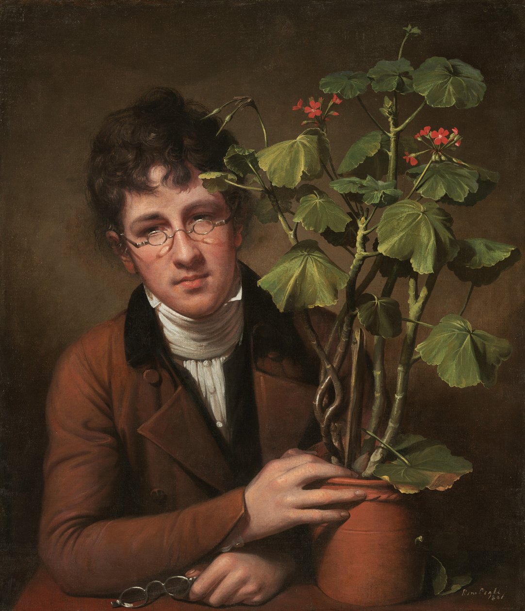 Rubens Peale s pelargonie od Rembrandt Peale